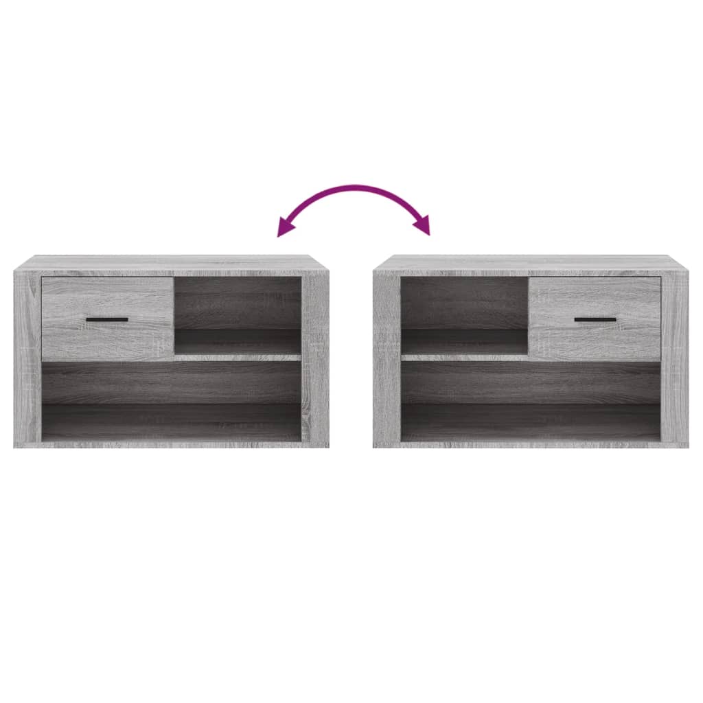 Schuhschrank Grau Sonoma 80x35x45 cm Holzwerkstoff